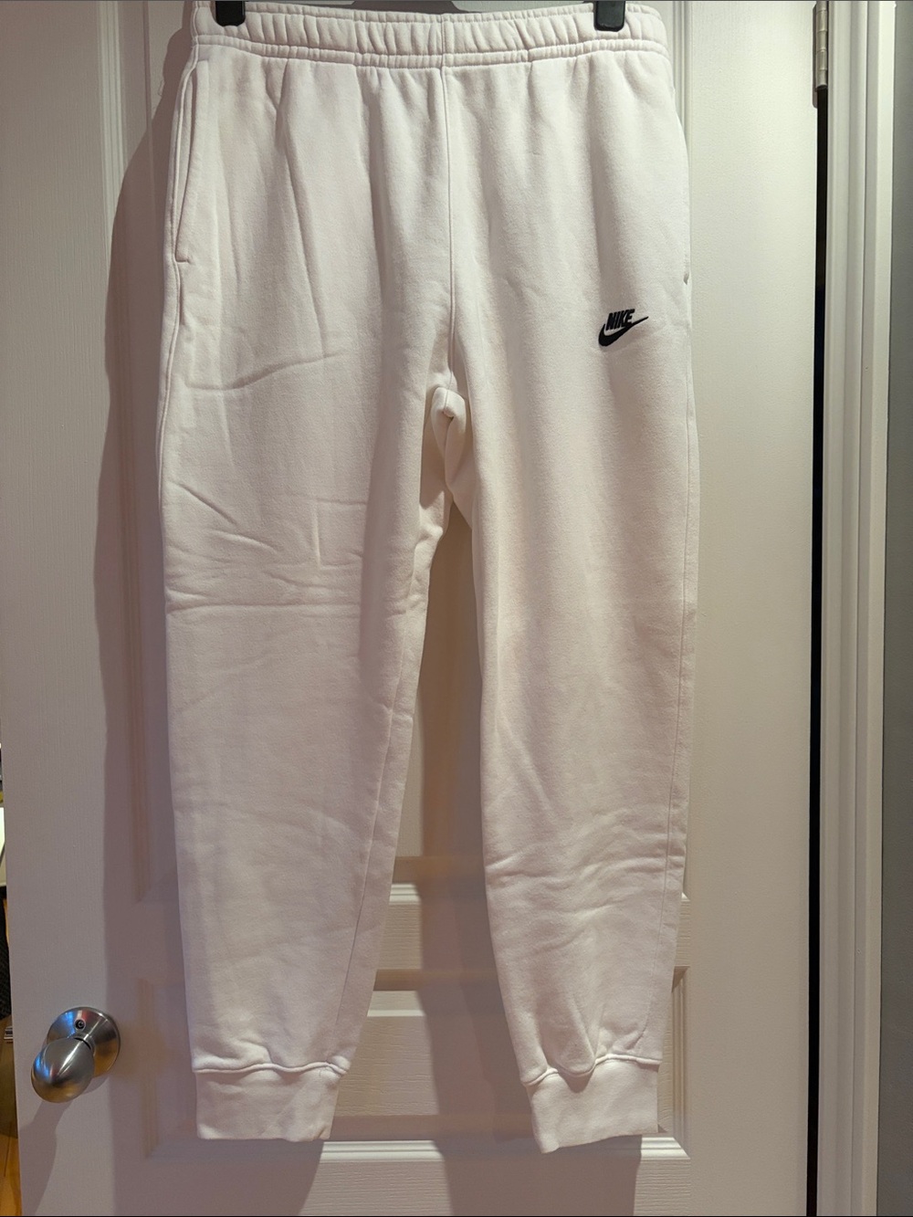 Nike White Fleece Jogger, like new, size Large